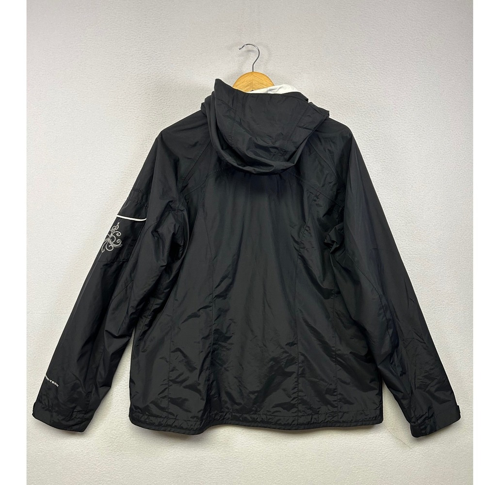 Gorpcore Hiking Columbia Womens XL Black Omni-Tech Waterproof Rain Jacket Shell - Picture 2 of 14